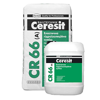 картинка Смесь Ceresit CR 66 гидроизоляция эласт. 2-х компонентная, 17,5кг, 5л 