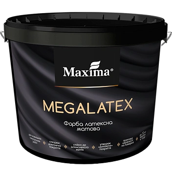 картинка Краска интерьерная латексная Maxima Megalatex белая мат 10л, 14 кг 