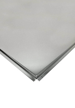 картинка Подвесной потолок Alubest кассетный алюминиевый 600х600мм tegular, супер-хром LUX 742 