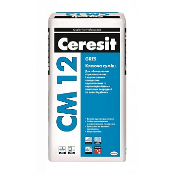 картинка Клей Ceresit СМ-12 Gres для плитки и керамогранита, 25кг 