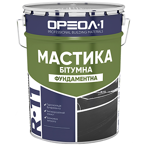 картинка Мастика Ореол-1 R-11 битумная фундаментная, 25кг 