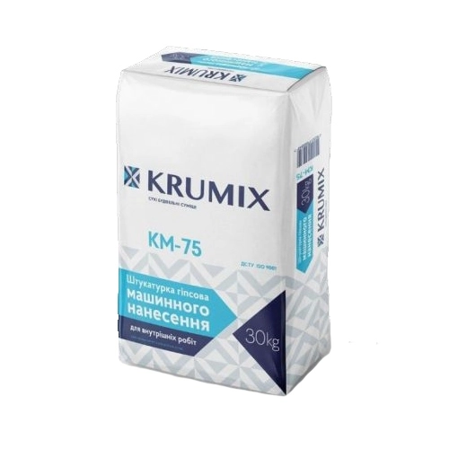 Фото Штукатурка машинна Krumix КМ-75 гіпсова, 30 кг