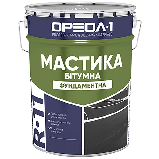 Фото Мастика Ореол-1 R-11 бітумна "Фундаментна", 25кг