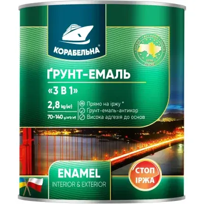 картинка Грунт-эмаль Корабельная 3в1 графит, 2.2 кг 