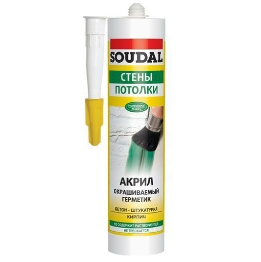 Фото Герметик акриловий чорний Soudal, 280 мл