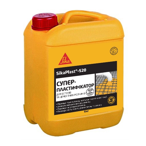 картинка Пластификатор для бетона Sika SikaPlast 520 прозрачный, 6 кг 