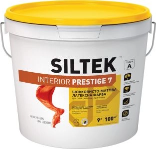 Фото Фарба Siltek Interior Prestige 7 шовковисто-матова латексна фарба, база А, 0,9л