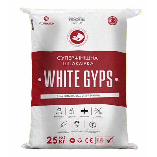 картинка Шпаклевка WHITE GYPS финишная (25 кг) 