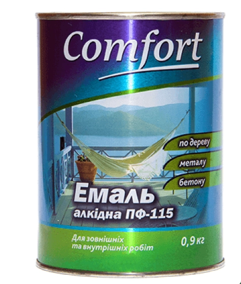 картинка Эмаль Комфорт ПФ-115 черная 0,9 кг 