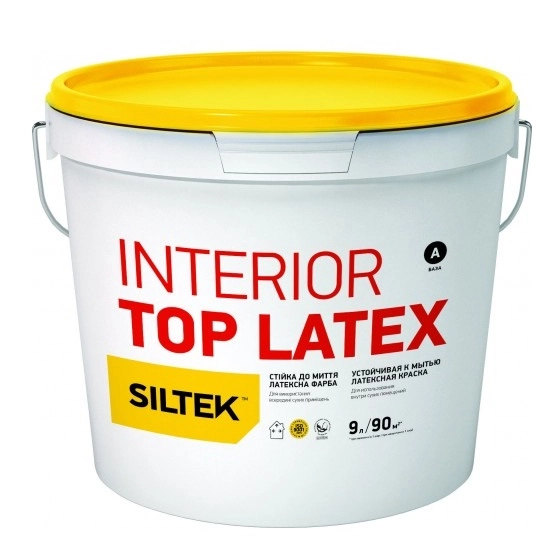 картинка Краска Siltek Interior Top Latex латексная стойкая, база C, 9 л 