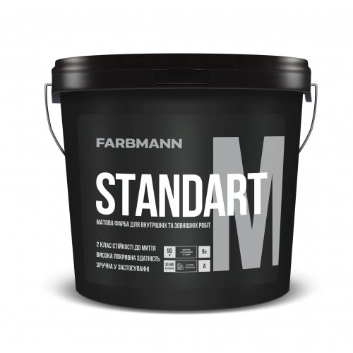 картинка Краска Farbmann Standart М, база А матовая акриловая, 9л 