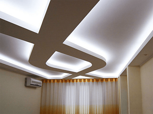 Двухуровневый потолок из гипсокартона с подсветкой своими руками
