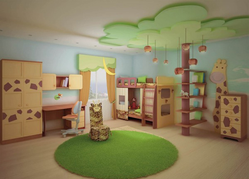 Потолок в детской комнате из гипсокартона