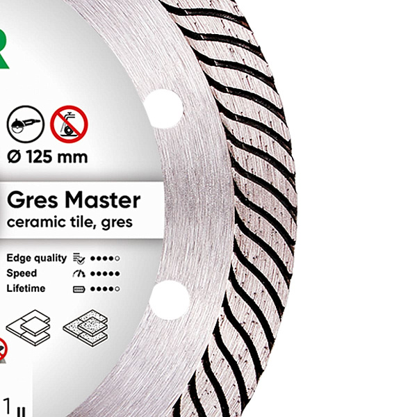 картинка Круг алмазный отрезной Distar 1A1R 125x1,4/1,0x10x22,23 Gres Master 11115160010 