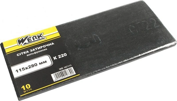 картинка Сетка затирочная Werk 115 х 280 мм, K220, 10 шт (WE107111) 36685 