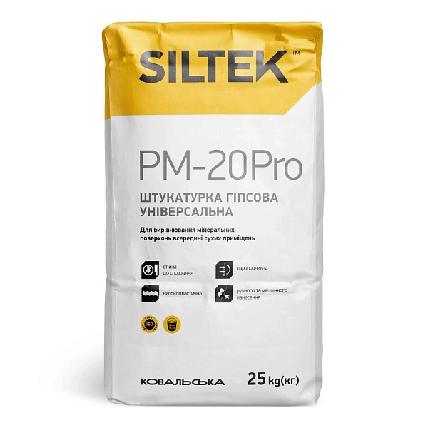 картинка Штукатурка Siltek PМ-20 PRO гипсовая универсальная, 25 кг 