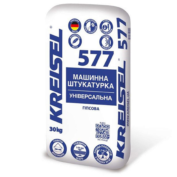 картинка Штукатурка машинная гипсовая Kreisel 577 (45 шт/пал), 30 кг 