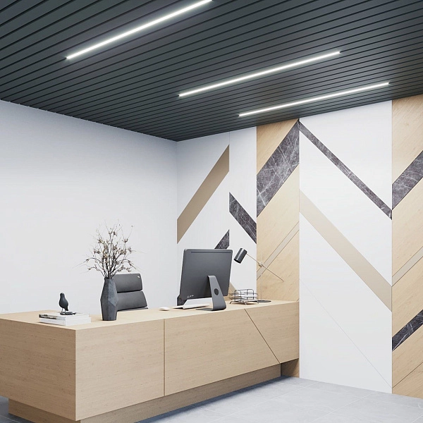 картинка Реечный подвесной потолок 85Н40 с шагом 15 мм (RAL9003, 9005, 9006, 7024), цена за м² картинка Реечный подвесной потолок 85Н40 с шагом 15 мм (RAL9003, 9005, 9006, 7024), цена за м²