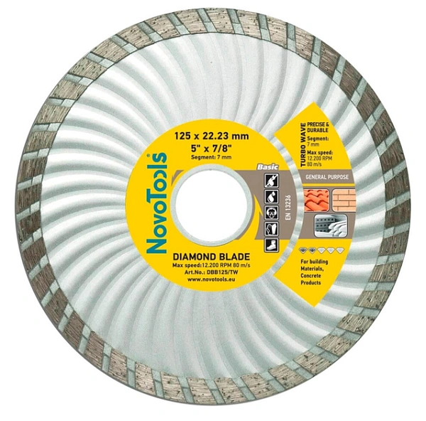 картинка Алмазный круг NovoTools Basic Турбо 125x7x22,23 мм 
