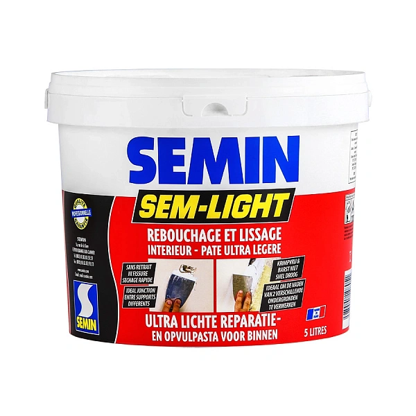 Фото Шпаклівка Semin Sem Light для закладення тріщин, 5кг