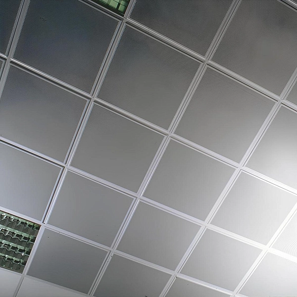 картинка Потолок подвесной кассетный Alubest оцинкованый перф. серый tegular 600х600мм картинка Потолок подвесной кассетный Alubest оцинкованый перф. серый tegular 600х600мм