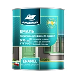 Эмаль акриловая для окон и дверей белый глянец Корабельная 2,5 л