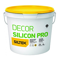 Штукатурка Siltek Decor Silicon Pro "камешковая" 1,5 мм, база белая, 25 кг