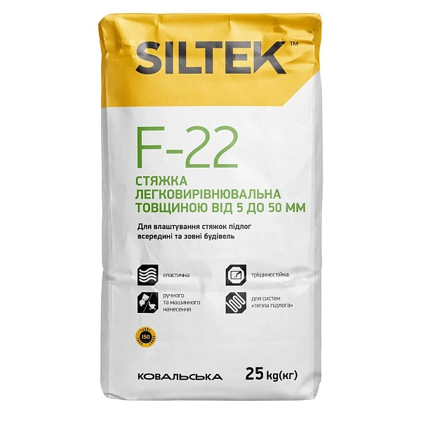 картинка Стяжка Siltek F-22 легковыравнивающаяся, 5-50 мм, 25 кг 