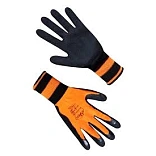 Перчатки синтетические оранжевые с вспененным латексным покрытием (69634)