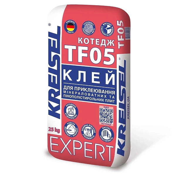 Фото Клей для пінопласту та мінеральної вати Kreisel Expert TF 05, 25 кг