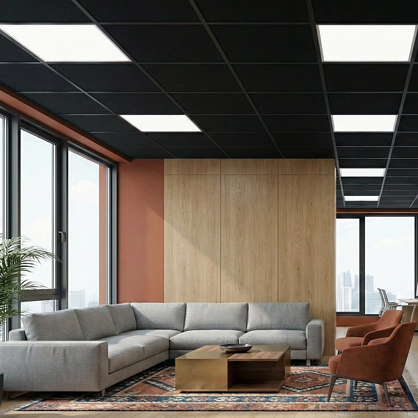 картинка Комплект подвесного потолка №11 — Плита ПВХ черная 