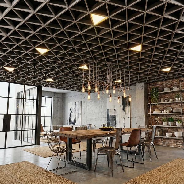 картинка Подвесной потолок треугольный Алюбест Грильято 120х120 мм (цена за м2) 