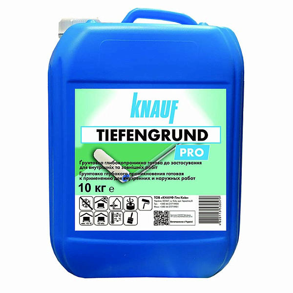 картинка Грунтовка Knauf Tiefengrund (Тифенгрунд) для пористых оснований, 10л 