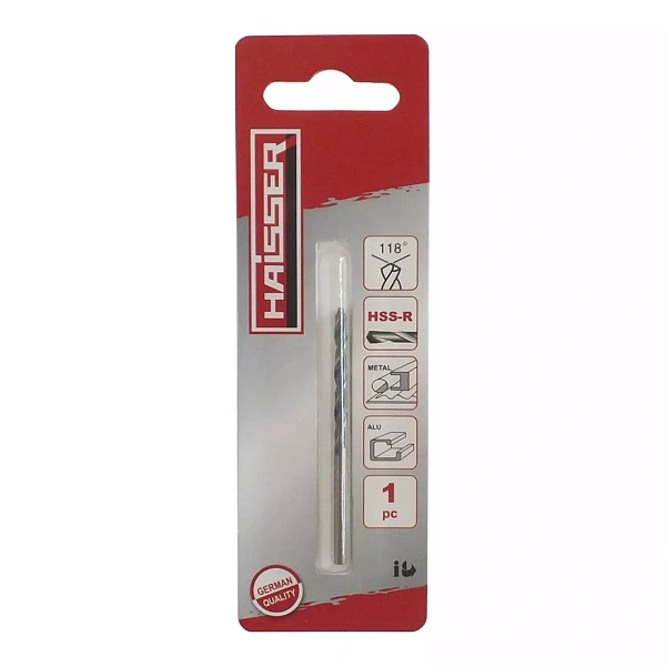 картинка Сверло по металлу HAISSER Cobalt HSS-R DIN 338 3.5х39х70 мм 