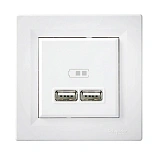 USB розетка ASFORA 2,1А белая