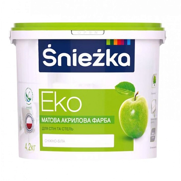 картинка Краска Sniezka Eko интерьерная акриловая матовая, 1,4 кг 