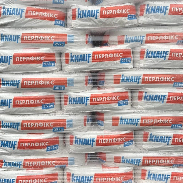 Зображення Клей для гіпсокартону Knauf Perlfix Г.2. ЗК8-1, 25кг Фото Клей для гіпсокартону Knauf Perlfix Г.2. ЗК8-1, 25кг