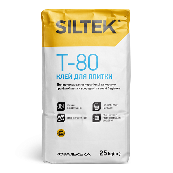 картинка Клей Siltek T-80 для плитки, 25 кг 