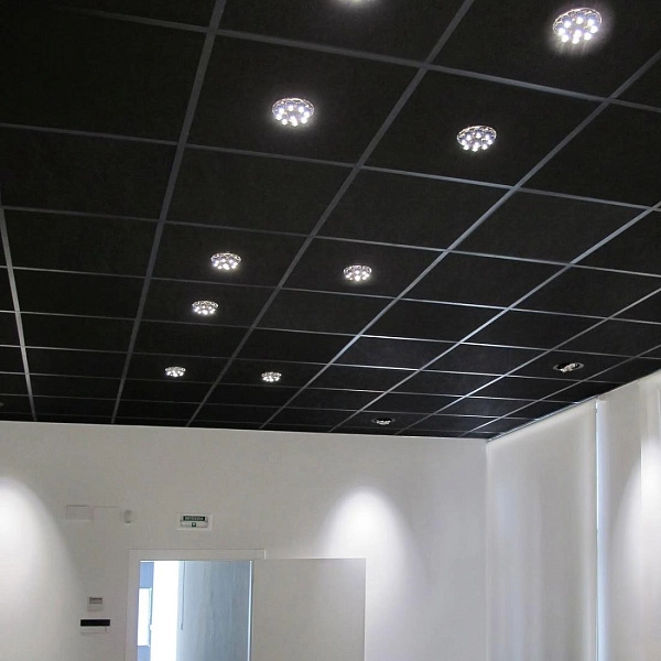 картинка Потолок подвесной Alubest кассетный оцинкованый черный (шагрень) board 600х600мм 