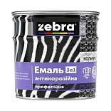 Эмаль антикоррозионная Zebra 3в1 Кольчуга 90 черная, 2,2кг