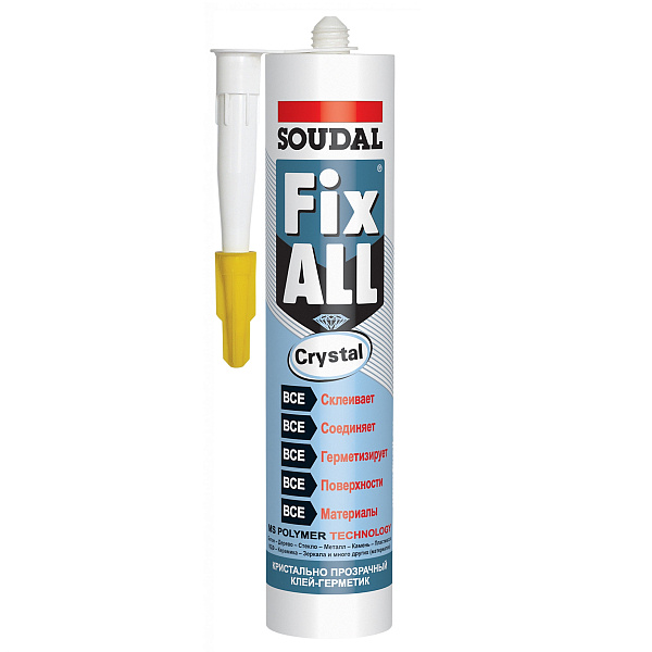 картинка Клей герметик SOUDAL FIX ALL Crystal, 290 мл 