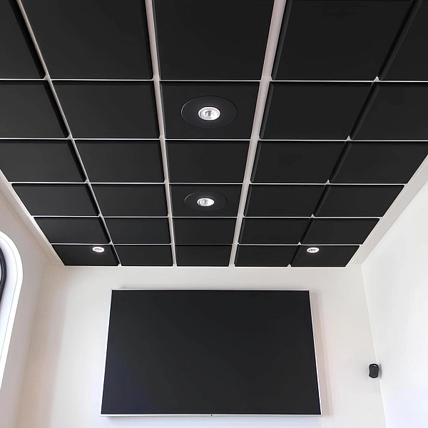 картинка Потолок подвесной Alubest кассетный оцинкованый черный tegular 600х600мм 