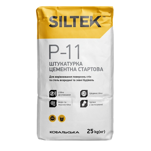 картинка Штукатурка Siltek P-11 цементная стартовая, 25 кг 