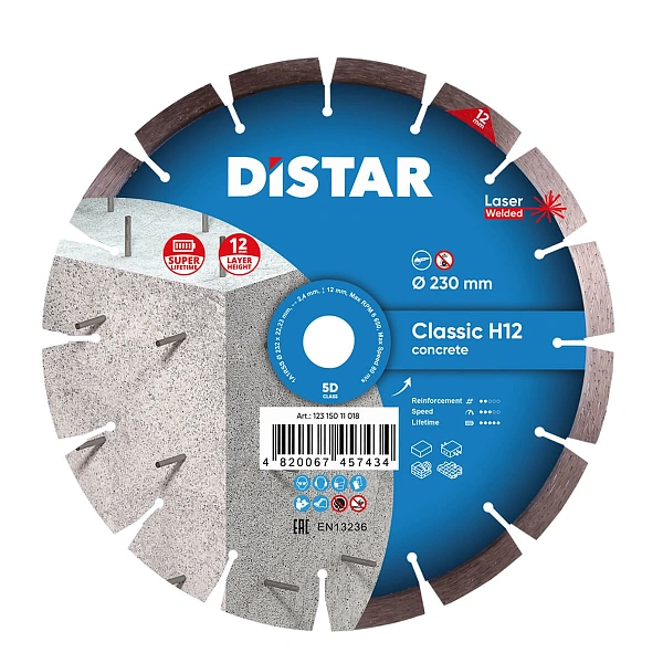 картинка Круг алмазный отрезной Distar 1A1RSS/C3-W 232x2,4/1,6x22,23-16-ARP 38x2,4x10+2 R105 Classic H12 12315011018 
