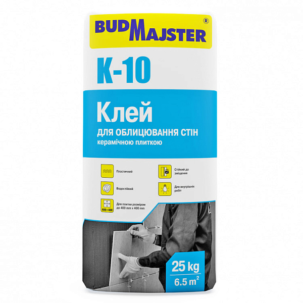 картинка Клей для плитки Budmajster К-10, 25кг 