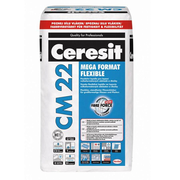 картинка Клей для плитки Ceresit CM 22 Mega Format Flexible, 25 кг 