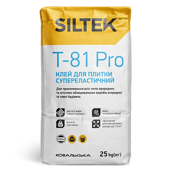картинка Клей Siltek T-81 Pro для плитки сурперэластичный, 25 кг 