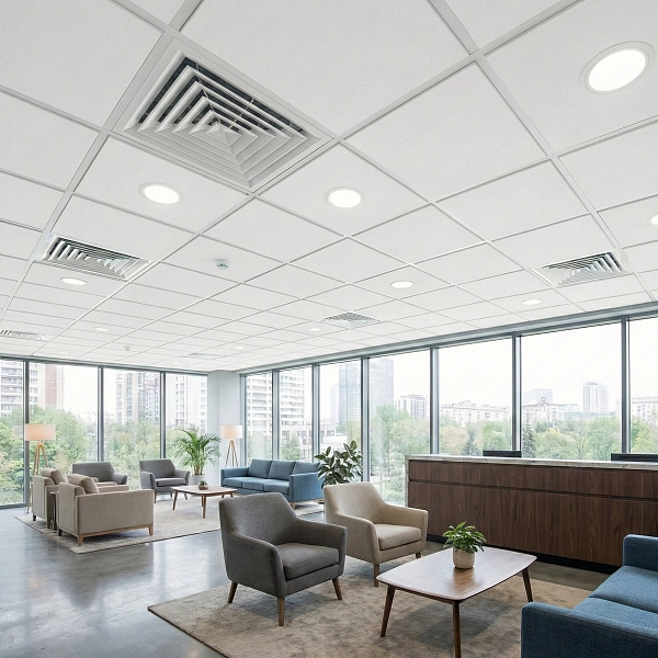 картинка Комплект подвесного потолка №9 — Плита металлическая белая 