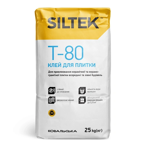 Фото Клей для плитки Siltek T-80, 25 кг