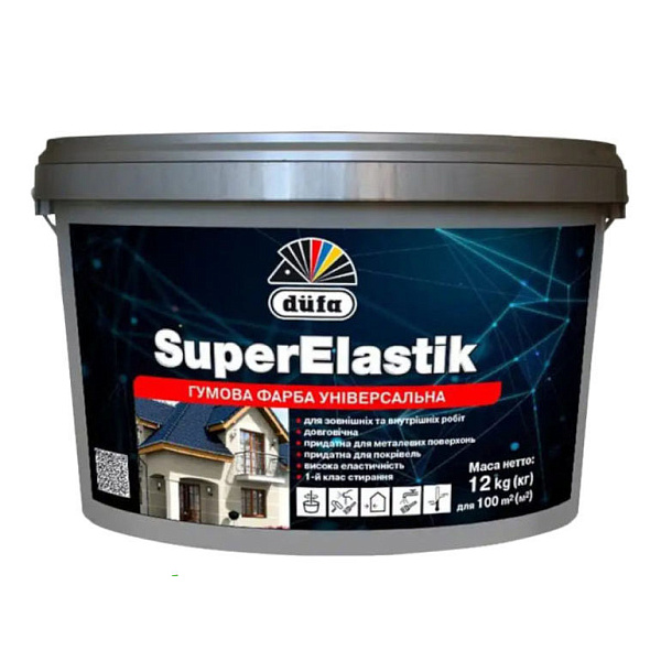 картинка Краска Dufa SuperElastik RAL 3009 резиновая красно-коричневая 1,2 кг 